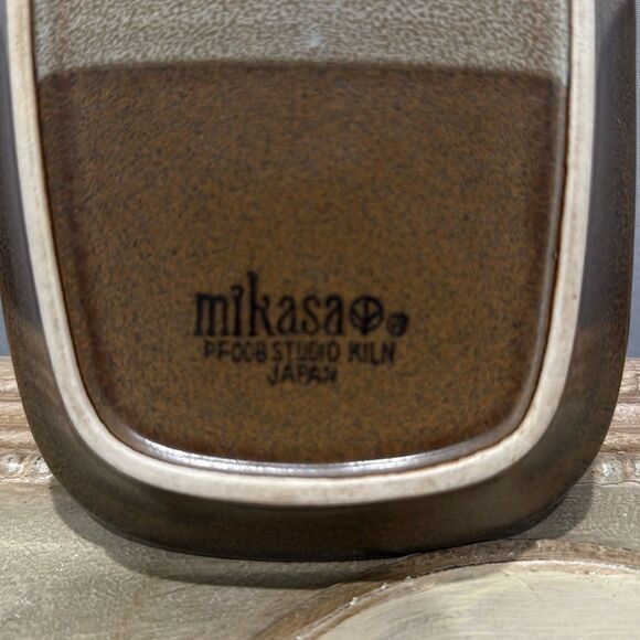 Vintage 70s Mikasa Studio Kiln Stoneware Butter Dish Potters Art Line Ben Seibel - Picture 10 of 14